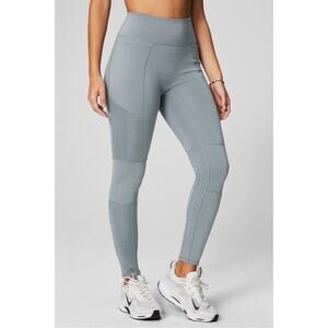 EUC Fabletics Motion365+ High-Waisted Moto Legging, Stomcloud, Size Medium